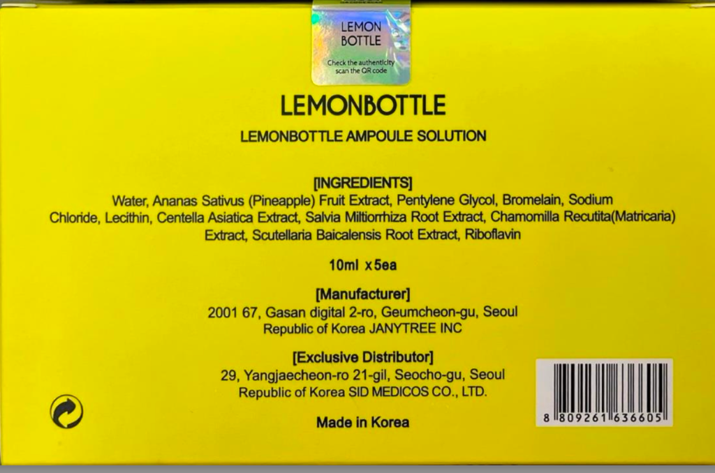 Fake Lemon Bottle Box